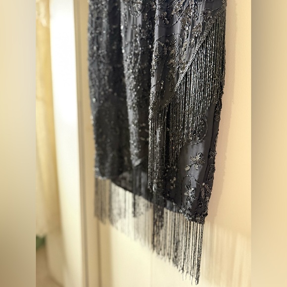 Gorgeous Vintage 70s Stenay Elegant Mini Dress w Beaded Embellishments 100% Silk - Picture 5 of 10